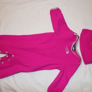 Girls Fleece North Face onesie 6-12 month